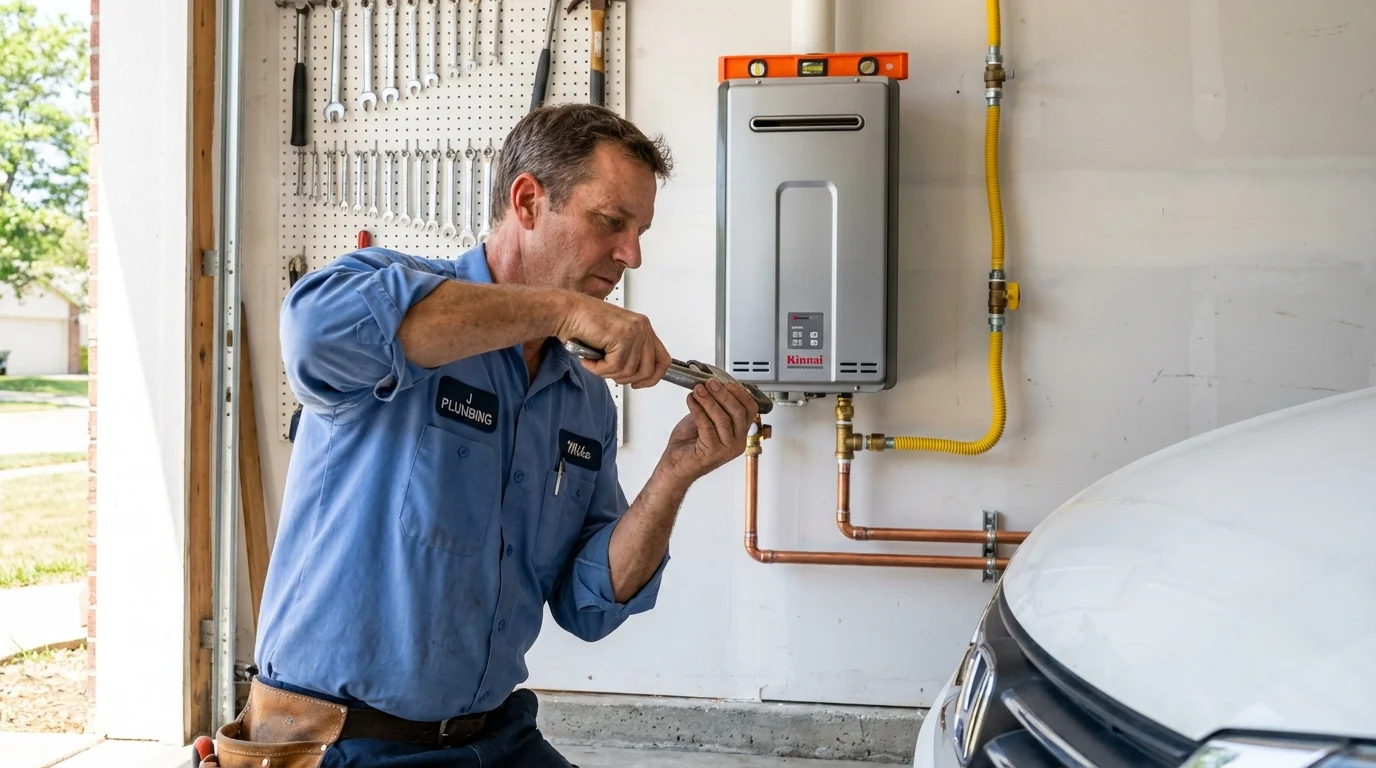 Tankless water heater installation by a Johns Plumbing LLC plumber in Hyde Park